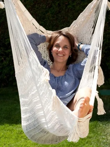 Mexikanischer Netz Hängesessel Deluxe - Natur by MacaMex MA-10030 color natur / beige