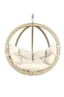 Globo Chair natura - Hängesessel aus Holz mit Kissen weiß wetterfest by Amazonas AZ-2030820 color natur / beige