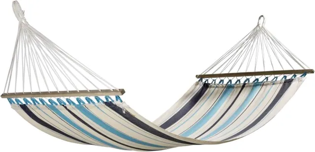 Hammock with wooden bar Caribena R110 Blue colors by LaSiesta LS-CIR11-3 color bunt