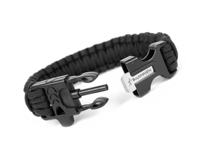 Survival bracelet 3 meters black by Bushmen BU-BRCA3BLK color schwarz