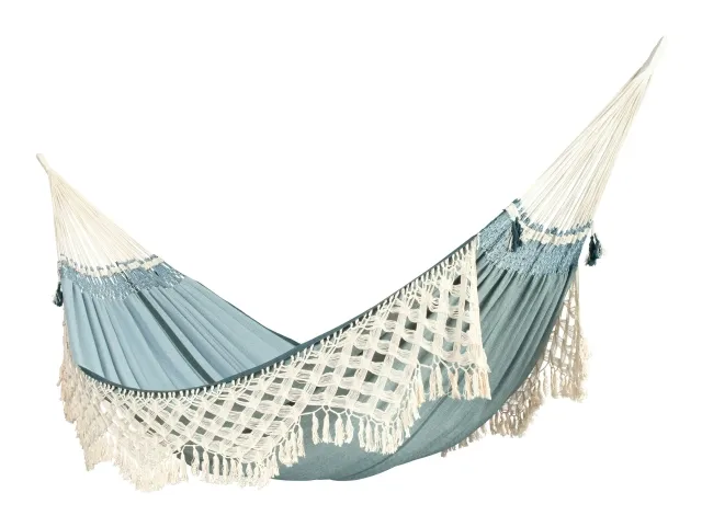 Bossanova Fjord - King size hammock with macramé in organic cotton, green by LaSiesta LS-BSH18-39 color grün