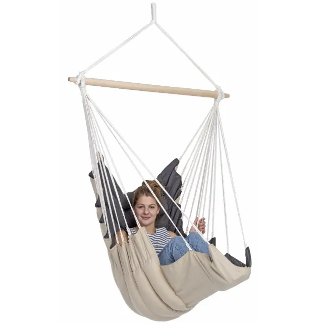 California sand quilted hanging chair cotton by Amazonas AZ-2020261 color sandfarben