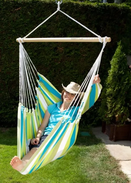 Hängesessel Lazy creme + Cayo Grande beach MacaTex by MacaMex MA-91078 color grün