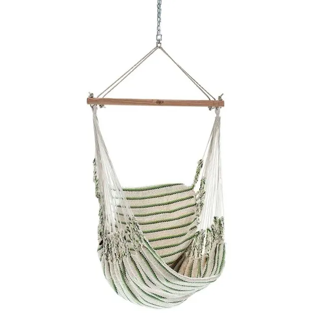 Chico Hammock Chair Cotton Including Swivel, Carabiner And Chain 9 Beige-Green by Chico CI-3109 color grün