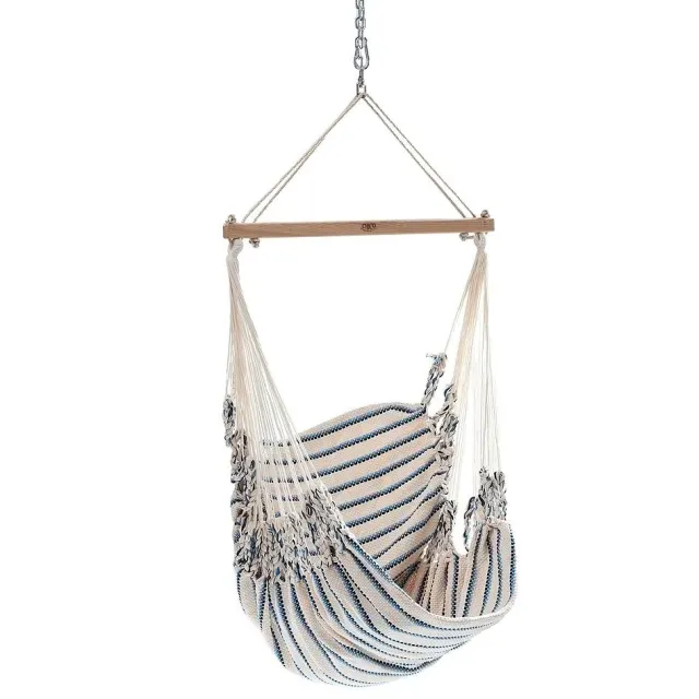 Chico Hammock Chair Cotton Including Swivel, Carabiner And Chain 3 White-Blue by Chico CI-3103 color blau
