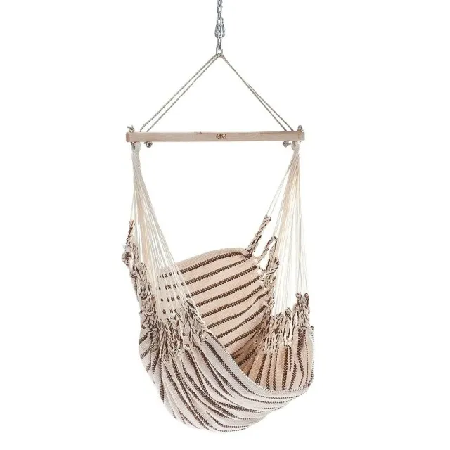 Chico Hammock Chair Cotton Including Swivel, Carabiner And Chain 5 White-Brown by Chico CI-3105 color braun