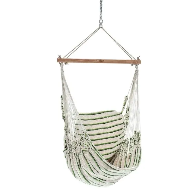 Chico Hammock Chair Cotton Including Swivel, Carabiner And Chain 2 White-Green by Chico CI-3102 color grün
