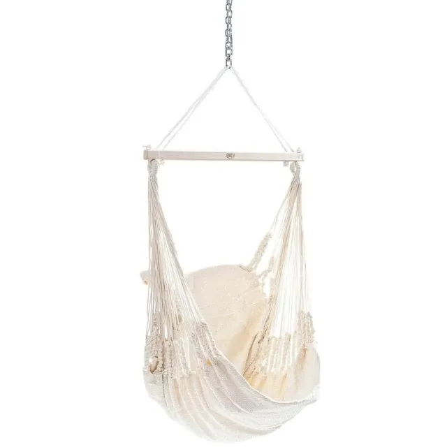 Chico Hammock Chair Cotton Including Swivel, Carabiner And Chain 6 Plain White by Chico CI-3106 color weiss