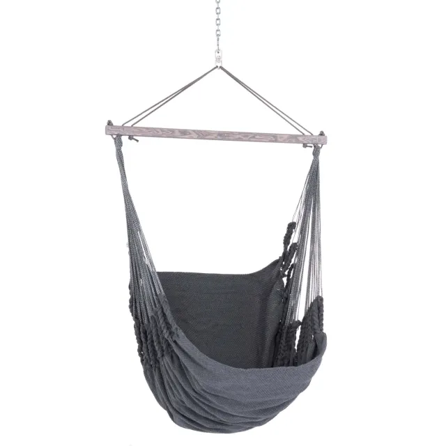 Chico Hammock Chair Weatherproof Synthetics Including Swivel, Carabiner And Chain 89 Plain-Gray by Chico CI-3289