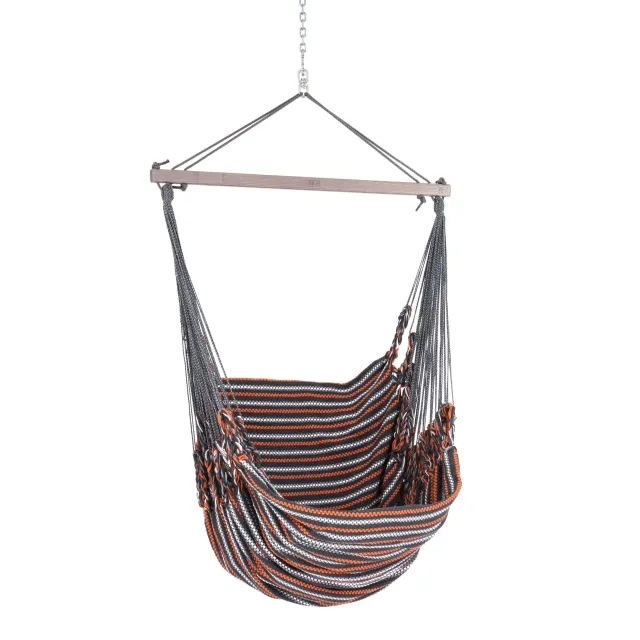 Chico Hammock Chair Cotton Including Swivel, Carabiner And Chain 83 Gray-Orange by Chico CI-3183 color orange