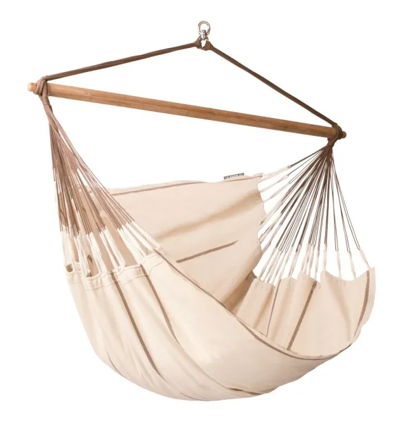 Habana Bio Lounger nougat - hanging chair organic cotton beige by LaSiesta LS-HAL21-1 color beige