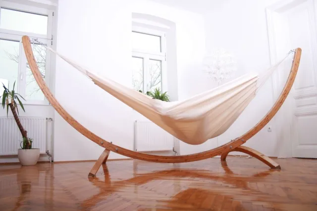 Hängemattegestell Siesta Grande Deluxe + Brasil Premium Natur by MacaMex MA-90103 color natur / beige