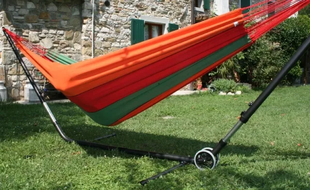 Cuba Gigante Brasil Comfort Premium Bahia Hängemattenset Metallständer mit Hängematte by MacaMex MA-90114 color bunt