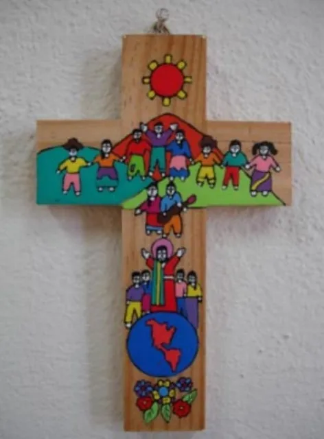Wooden cross peace on earth by MacaMex MA-22020 