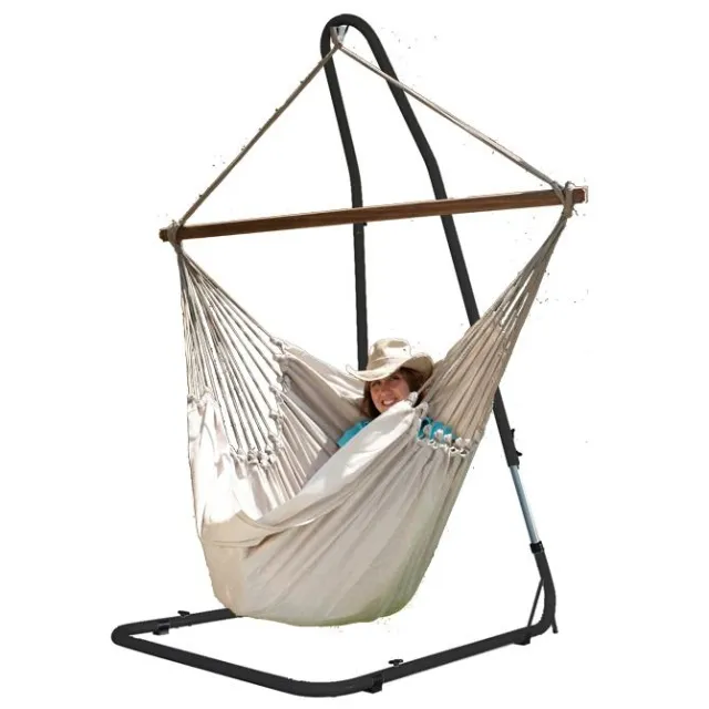 Lazy Anthrazit + Cayo Gigante Natur Hängesessel Set by MacaMex MA-91220 color natur / beige