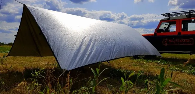 Bushmen THERMO - Tarp™ 3 x 2 m olivgrün - Regendach mit Hitze- und Kälteschutz by Bushmen BU-1THATARP2X3 color grün