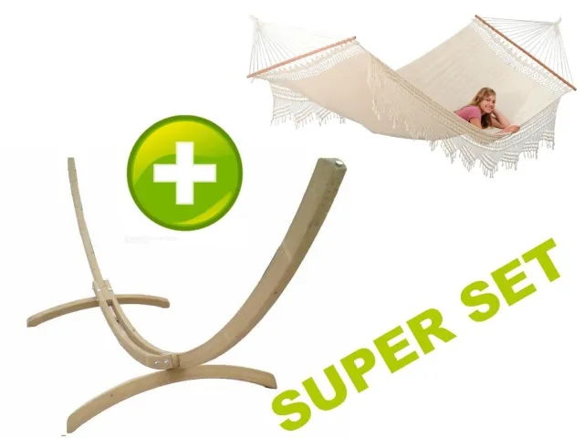 Hängemattengestell Kasia und Hängematte Palacio by Amazonas BNT813 AZ-1062100 color natur / beige