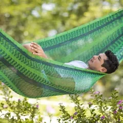 Mexican net hammock Matrimonial forest green by MacaMex MA-00236 color grün