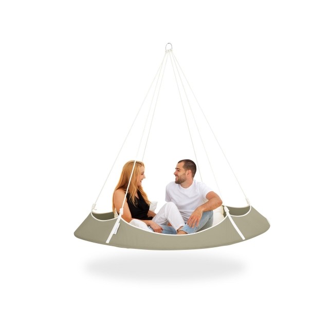 Set of flax-colored hangout pods with white frame, weatherproof by Hangout Pod TI-HAT18WEFX color Grau / Silber