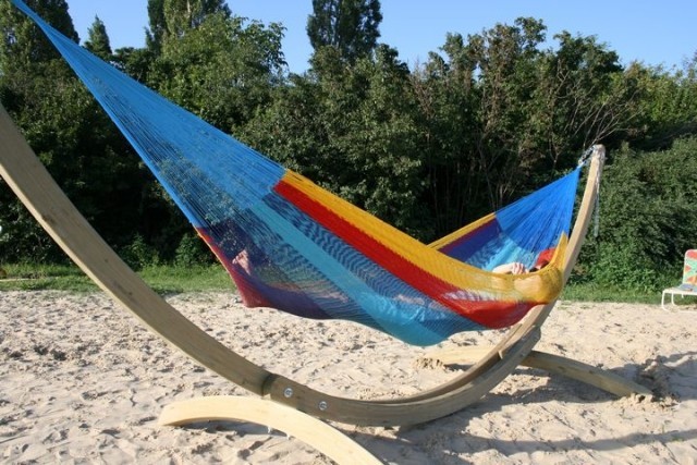 Hammock stand Kasia with a double hammock from mexico by MacaMex BNT813 R10 color n/a