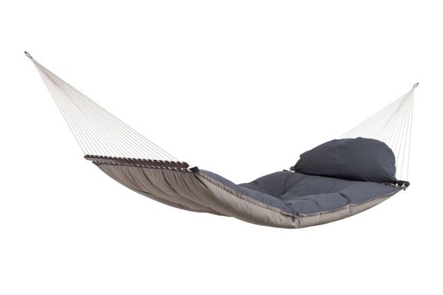 Fat hammock taupe quilted spreaderbar hammock weatherproof by Amazonas AZ-1960010 color braun