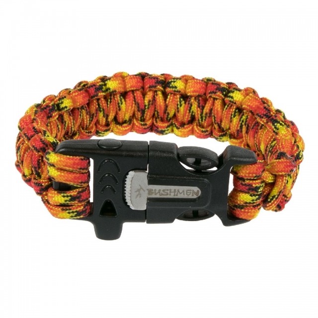 Survival bracelet 3 m with firesteel and striker fire by Bushmen BU-1BRCA3F color orange