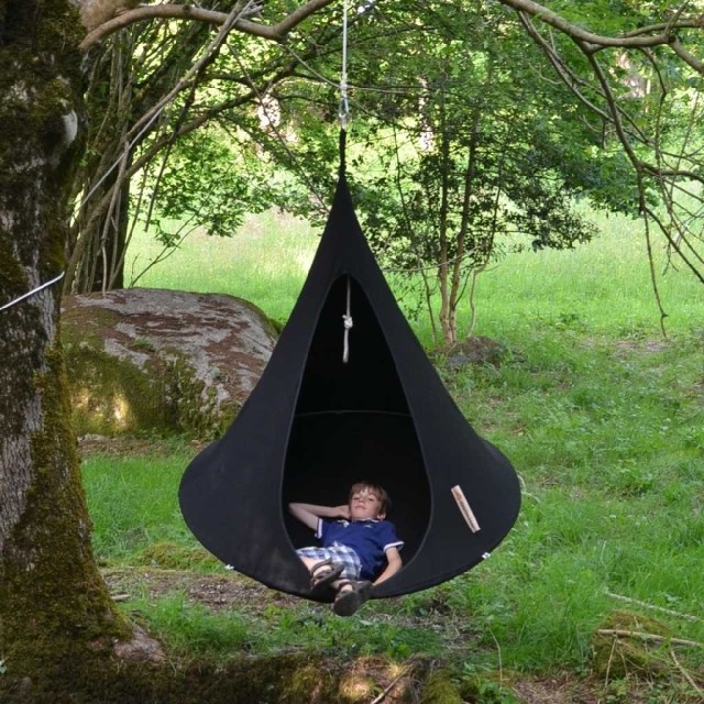 Single hanging chair black by Cacoon HI-SBL8-OLD color schwarz