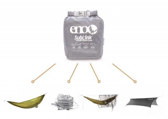 SubLink ultralight hammock set by ENO EN-LNK5556 color grün