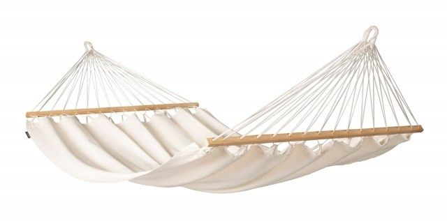 Florencia Latte - Organic Cotton Double Spreader Bar Hammock by La Siesta LS-FOR16-X1 color natur / beige