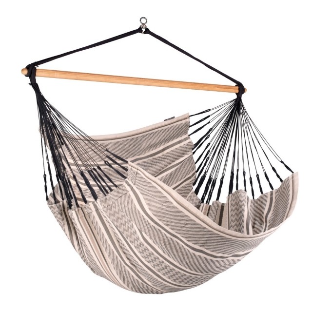 Habana Zebra - Bio Cotton Swing Chair King Size by La Siesta LS-HAL21-19 color Grau / Silber
