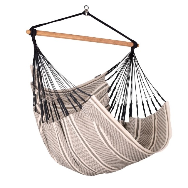 Habana Zebra - grey brown organic swing chair by La Siesta LS-HAL18-19 color Grau / Silber