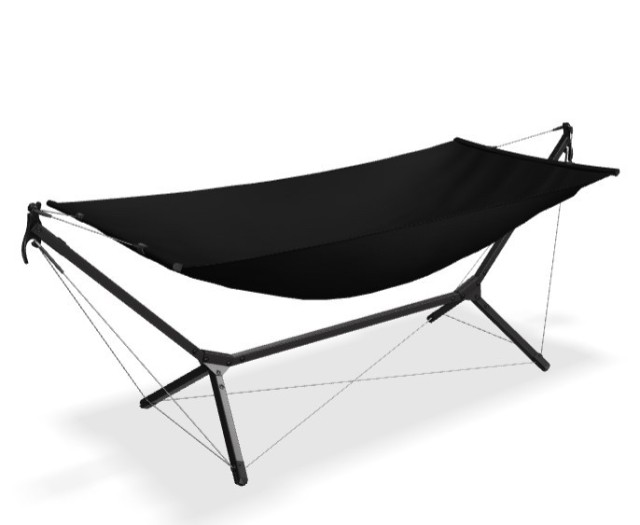 QNUX Home - Hammock set space saving by QNUX QN-HBLACK color schwarz