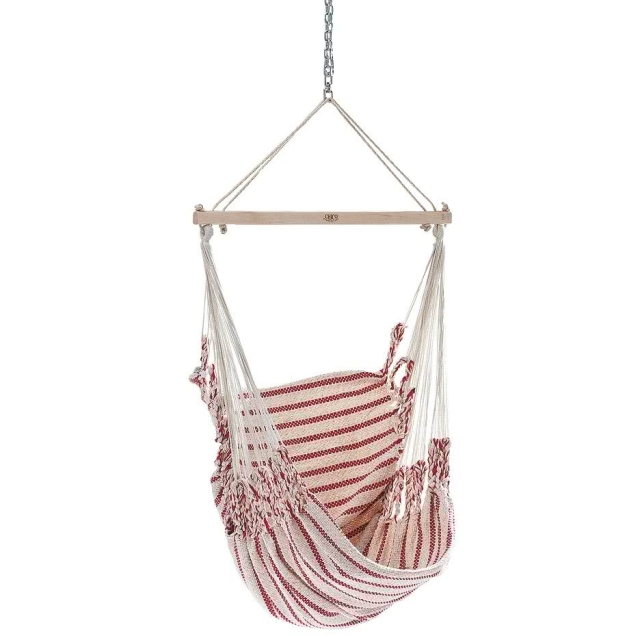 Chico Hammock Chair Cotton Including Swivel, Carabiner And Chain 11 Beige-Red by Chico CI-3111 color rot