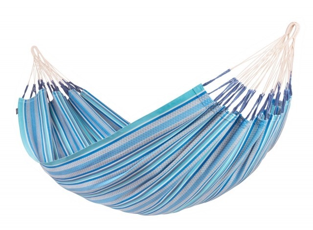 Modesta Azure - Double organic cotton hammock, blue by La Siesta LS-MOH16-X3 color blau