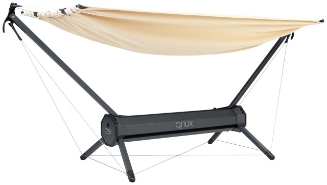 QNUX Travel Space Saving Hammock Set Foldable by QNUX QN-TRBEIGE color beige