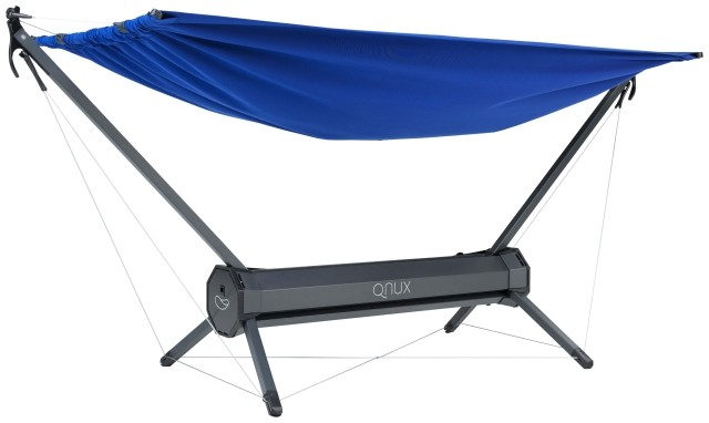 QNUX Travel Camping Hammock Set Foldable by QNUX QN-TRBLUE color blau