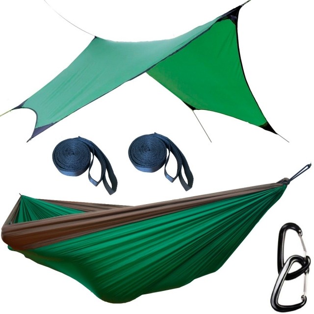 OffRoad Utralight Hammock Travel Set green-khaki by Hideaway Outfitters HO-91000 color grün