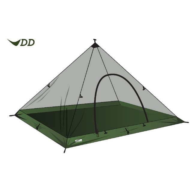 DD superleichtes Pyramiden Mesh tent XL - Innenzelt mit Zeltboden und Moskitonetz by DD Hammocks DD-21530 color schwarz