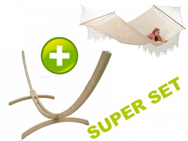 Hängemattengestell Kasia und Hängematte Palacio by Amazonas BNT813 AZ-1062100 color natur / beige