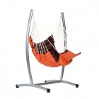 Omega set Terracotta - Hanging chair quilted with steel stand by Amazonas AZ-4011700-OLD color braun